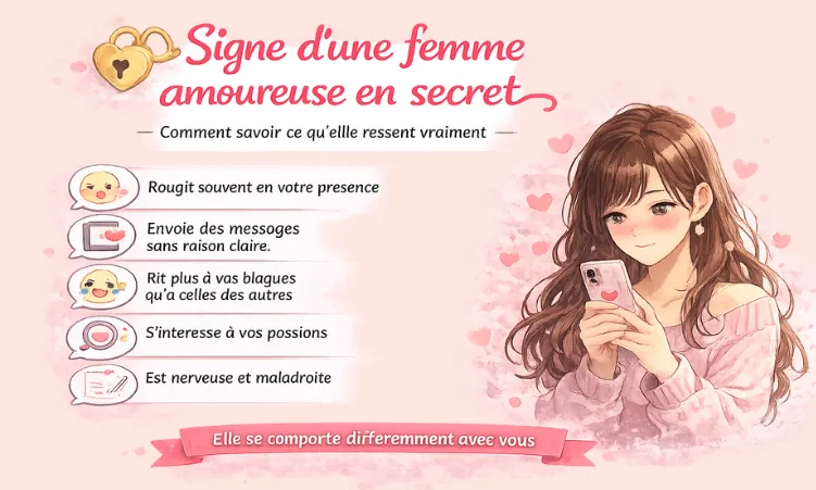 signe d'une femme amoureuse en secret