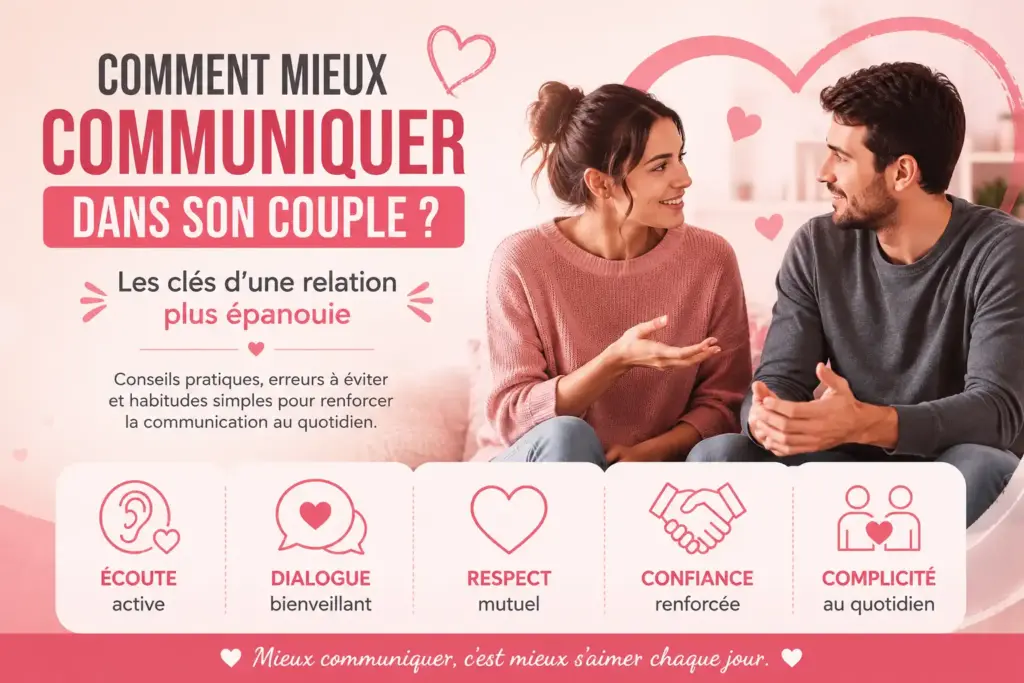 Illustration d'un couple échangeant avec bienveillance pour améliorer la communication dans leur relation.